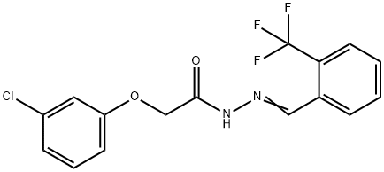 2-(3-chlorophenoxy)-N'-[2-(trifluoromethyl)benzylidene]acetohydrazide Struktur