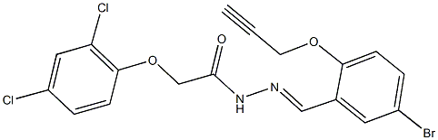 N'-[5-bromo-2-(2-propynyloxy)benzylidene]-2-(2,4-dichlorophenoxy)acetohydrazide Struktur