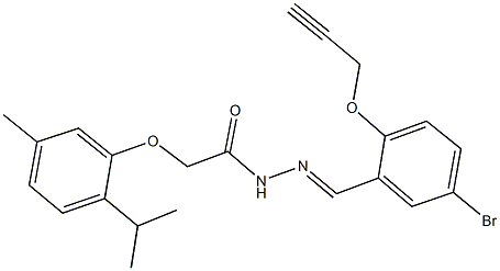 N'-[5-bromo-2-(2-propynyloxy)benzylidene]-2-(2-isopropyl-5-methylphenoxy)acetohydrazide Struktur