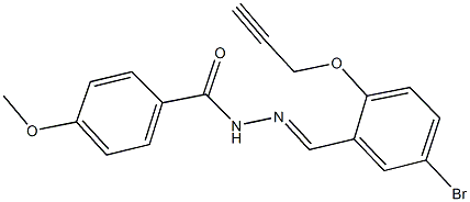 N'-[5-bromo-2-(2-propynyloxy)benzylidene]-4-methoxybenzohydrazide Struktur