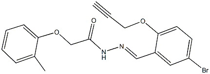 N'-[5-bromo-2-(2-propynyloxy)benzylidene]-2-(2-methylphenoxy)acetohydrazide Struktur