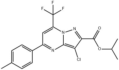 isopropyl 3-chloro-5-(4-methylphenyl)-7-(trifluoromethyl)pyrazolo[1,5-a]pyrimidine-2-carboxylate Struktur