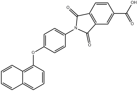 2-[4-(1-naphthyloxy)phenyl]-1,3-dioxo-5-isoindolinecarboxylic acid Struktur