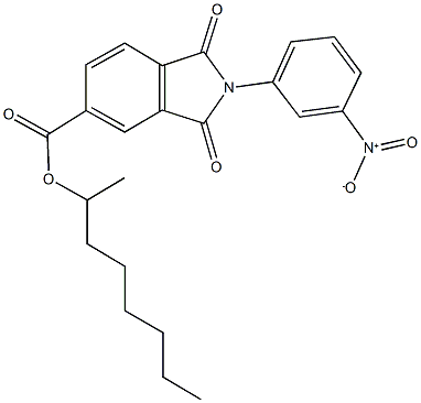 1-methylheptyl 2-{3-nitrophenyl}-1,3-dioxoisoindoline-5-carboxylate Struktur