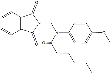 N-[(1,3-dioxo-1,3-dihydro-2H-isoindol-2-yl)methyl]-N-(4-methoxyphenyl)hexanamide Struktur