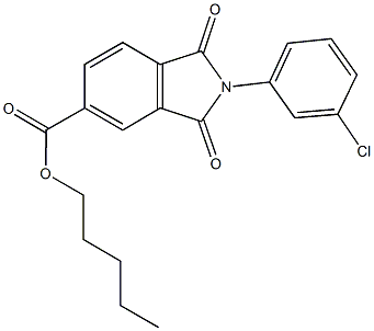 pentyl 2-(3-chlorophenyl)-1,3-dioxoisoindoline-5-carboxylate Struktur