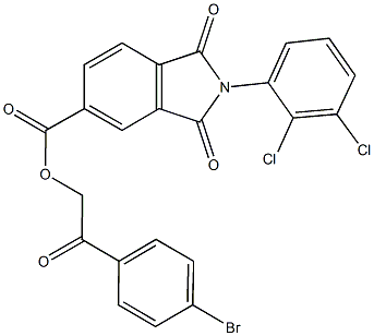 2-(4-bromophenyl)-2-oxoethyl 2-(2,3-dichlorophenyl)-1,3-dioxoisoindoline-5-carboxylate Struktur