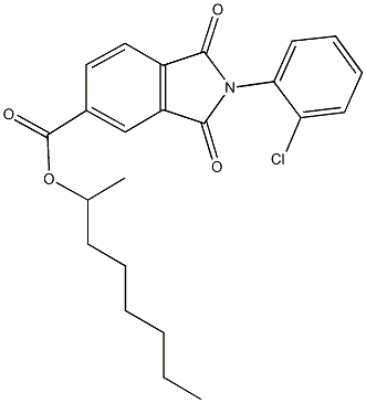 1-methylheptyl 2-(2-chlorophenyl)-1,3-dioxoisoindoline-5-carboxylate Struktur