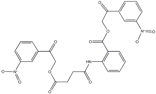 2-{3-nitrophenyl}-2-oxoethyl 2-{[4-(2-{3-nitrophenyl}-2-oxoethoxy)-4-oxobutanoyl]amino}benzoate Struktur