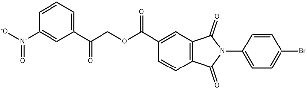 2-{3-nitrophenyl}-2-oxoethyl 2-(4-bromophenyl)-1,3-dioxoisoindoline-5-carboxylate Struktur