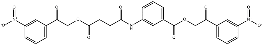 2-{3-nitrophenyl}-2-oxoethyl 3-{[4-(2-{3-nitrophenyl}-2-oxoethoxy)-4-oxobutanoyl]amino}benzoate Struktur