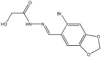 N'-[(6-bromo-1,3-benzodioxol-5-yl)methylene]-2-hydroxyacetohydrazide Struktur