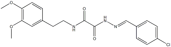 2-[2-(4-chlorobenzylidene)hydrazino]-N-[2-(3,4-dimethoxyphenyl)ethyl]-2-oxoacetamide Struktur