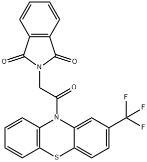 2-{2-oxo-2-[2-(trifluoromethyl)-10H-phenothiazin-10-yl]ethyl}-1H-isoindole-1,3(2H)-dione Struktur