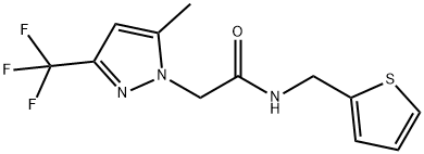 2-[5-methyl-3-(trifluoromethyl)-1H-pyrazol-1-yl]-N-(2-thienylmethyl)acetamide Struktur