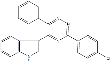 3-[3-(4-chlorophenyl)-6-phenyl-1,2,4-triazin-5-yl]-1H-indole Struktur