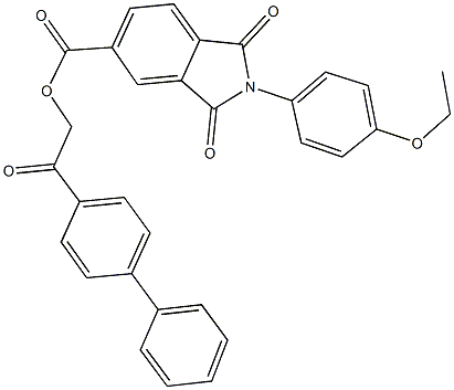 2-[1,1'-biphenyl]-4-yl-2-oxoethyl 2-(4-ethoxyphenyl)-1,3-dioxo-5-isoindolinecarboxylate Struktur