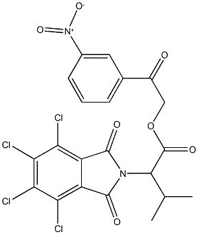 2-{3-nitrophenyl}-2-oxoethyl 3-methyl-2-(4,5,6,7-tetrachloro-1,3-dioxo-1,3-dihydro-2H-isoindol-2-yl)butanoate Struktur