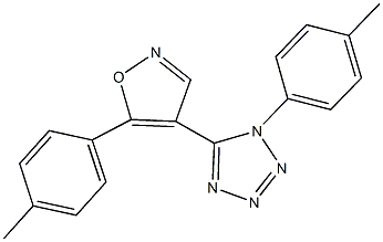 1-(4-methylphenyl)-5-[5-(4-methylphenyl)-4-isoxazolyl]-1H-tetraazole Struktur