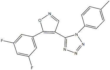 5-[5-(3,5-difluorophenyl)-4-isoxazolyl]-1-(4-methylphenyl)-1H-tetraazole Struktur