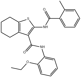 N-(2-ethoxyphenyl)-2-[(2-methylbenzoyl)amino]-4,5,6,7-tetrahydro-1-benzothiophene-3-carboxamide Struktur