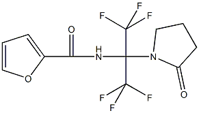 N-[2,2,2-trifluoro-1-(2-oxo-1-pyrrolidinyl)-1-(trifluoromethyl)ethyl]-2-furamide Struktur