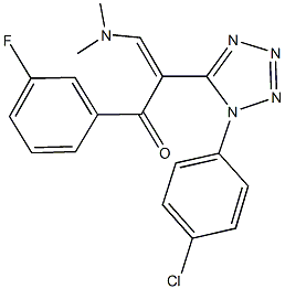 2-[1-(4-chlorophenyl)-1H-tetraazol-5-yl]-3-(dimethylamino)-1-(3-fluorophenyl)-2-propen-1-one Struktur