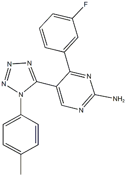 4-(3-fluorophenyl)-5-[1-(4-methylphenyl)-1H-tetraazol-5-yl]-2-pyrimidinamine Struktur