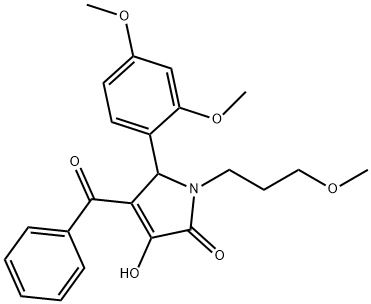 4-benzoyl-5-(2,4-dimethoxyphenyl)-3-hydroxy-1-(3-methoxypropyl)-1,5-dihydro-2H-pyrrol-2-one Struktur