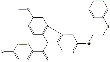 2-[1-(4-chlorobenzoyl)-5-methoxy-2-methyl-1H-indol-3-yl]-N-[2-(phenylsulfanyl)ethyl]acetamide Struktur