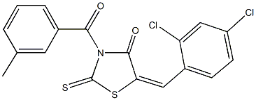 5-(2,4-dichlorobenzylidene)-3-(3-methylbenzoyl)-2-thioxo-1,3-thiazolidin-4-one Struktur