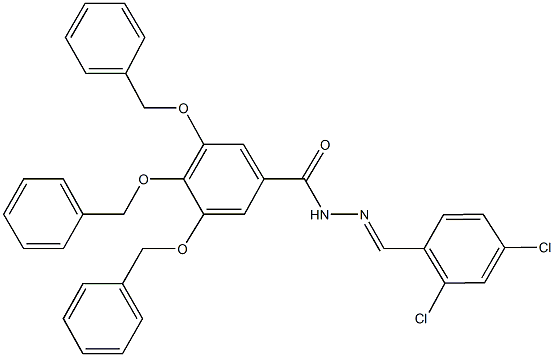 3,4,5-tris(benzyloxy)-N'-(2,4-dichlorobenzylidene)benzohydrazide Struktur