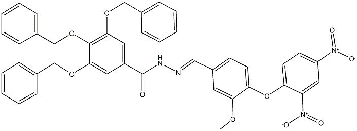 3,4,5-tris(benzyloxy)-N'-(4-{2,4-bisnitrophenoxy}-3-methoxybenzylidene)benzohydrazide Struktur