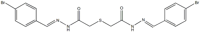 N'-(4-bromobenzylidene)-2-({2-[2-(4-bromobenzylidene)hydrazino]-2-oxoethyl}sulfanyl)acetohydrazide Struktur