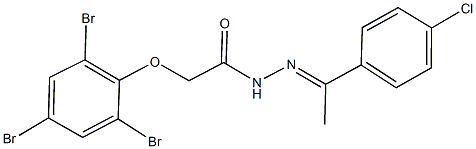 N'-[1-(4-chlorophenyl)ethylidene]-2-(2,4,6-tribromophenoxy)acetohydrazide Struktur