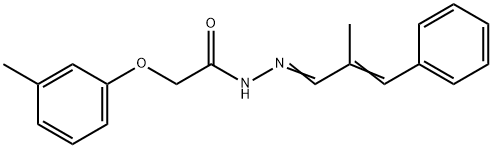 2-(3-methylphenoxy)-N'-(2-methyl-3-phenyl-2-propenylidene)acetohydrazide Struktur