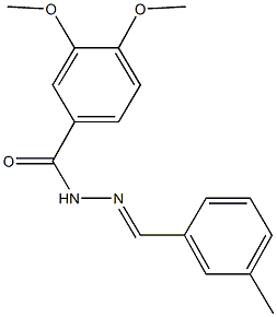 3,4-dimethoxy-N'-(3-methylbenzylidene)benzohydrazide Struktur