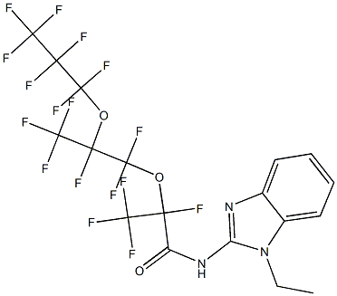 N-(1-ethyl-1H-benzimidazol-2-yl)-2,3,3,3-tetrafluoro-2-[1,1,2,3,3,3-hexafluoro-2-(1,1,2,2,3,3,3-heptafluoropropoxy)propoxy]propanamide Struktur