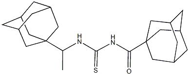 N-(1-adamantylcarbonyl)-N'-[1-(1-adamantyl)ethyl]thiourea Struktur