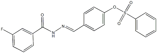 4-[2-(3-fluorobenzoyl)carbohydrazonoyl]phenyl benzenesulfonate Struktur