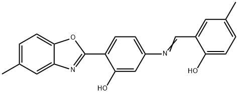 2-({[3-hydroxy-4-(5-methyl-1,3-benzoxazol-2-yl)phenyl]imino}methyl)-4-methylphenol Struktur