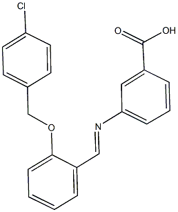 3-({2-[(4-chlorobenzyl)oxy]benzylidene}amino)benzoic acid Struktur