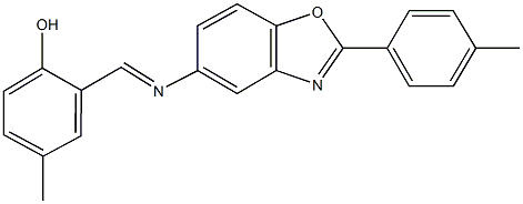 4-methyl-2-({[2-(4-methylphenyl)-1,3-benzoxazol-5-yl]imino}methyl)phenol Struktur