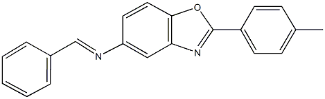 N-benzylidene-N-[2-(4-methylphenyl)-1,3-benzoxazol-5-yl]amine Struktur