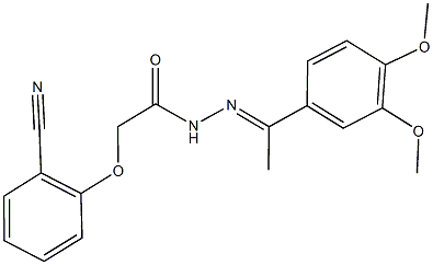 2-(2-cyanophenoxy)-N'-[1-(3,4-dimethoxyphenyl)ethylidene]acetohydrazide Struktur