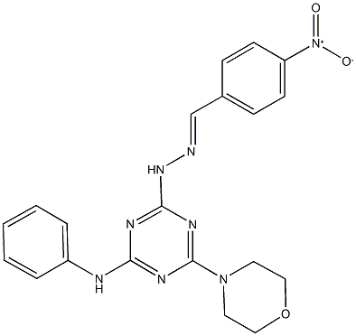 4-nitrobenzaldehyde [4-anilino-6-(4-morpholinyl)-1,3,5-triazin-2-yl]hydrazone Struktur