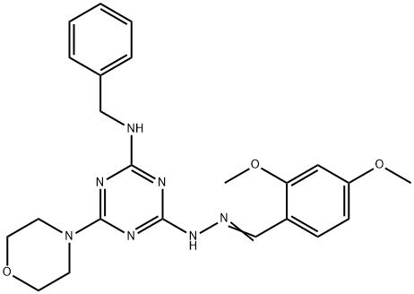 2,4-dimethoxybenzaldehyde [4-(benzylamino)-6-(4-morpholinyl)-1,3,5-triazin-2-yl]hydrazone Struktur