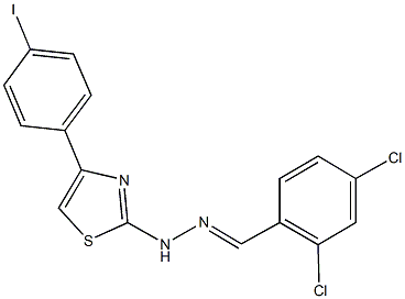 2,4-dichlorobenzaldehyde [4-(4-iodophenyl)-1,3-thiazol-2-yl]hydrazone Struktur