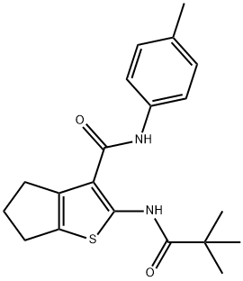 2-[(2,2-dimethylpropanoyl)amino]-N-(4-methylphenyl)-5,6-dihydro-4H-cyclopenta[b]thiophene-3-carboxamide Struktur