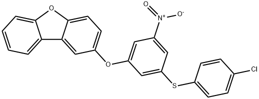 2-{3-[(4-chlorophenyl)sulfanyl]-5-nitrophenoxy}dibenzo[b,d]furan Struktur